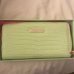 Escada Joyful Zipper wallet in lime green